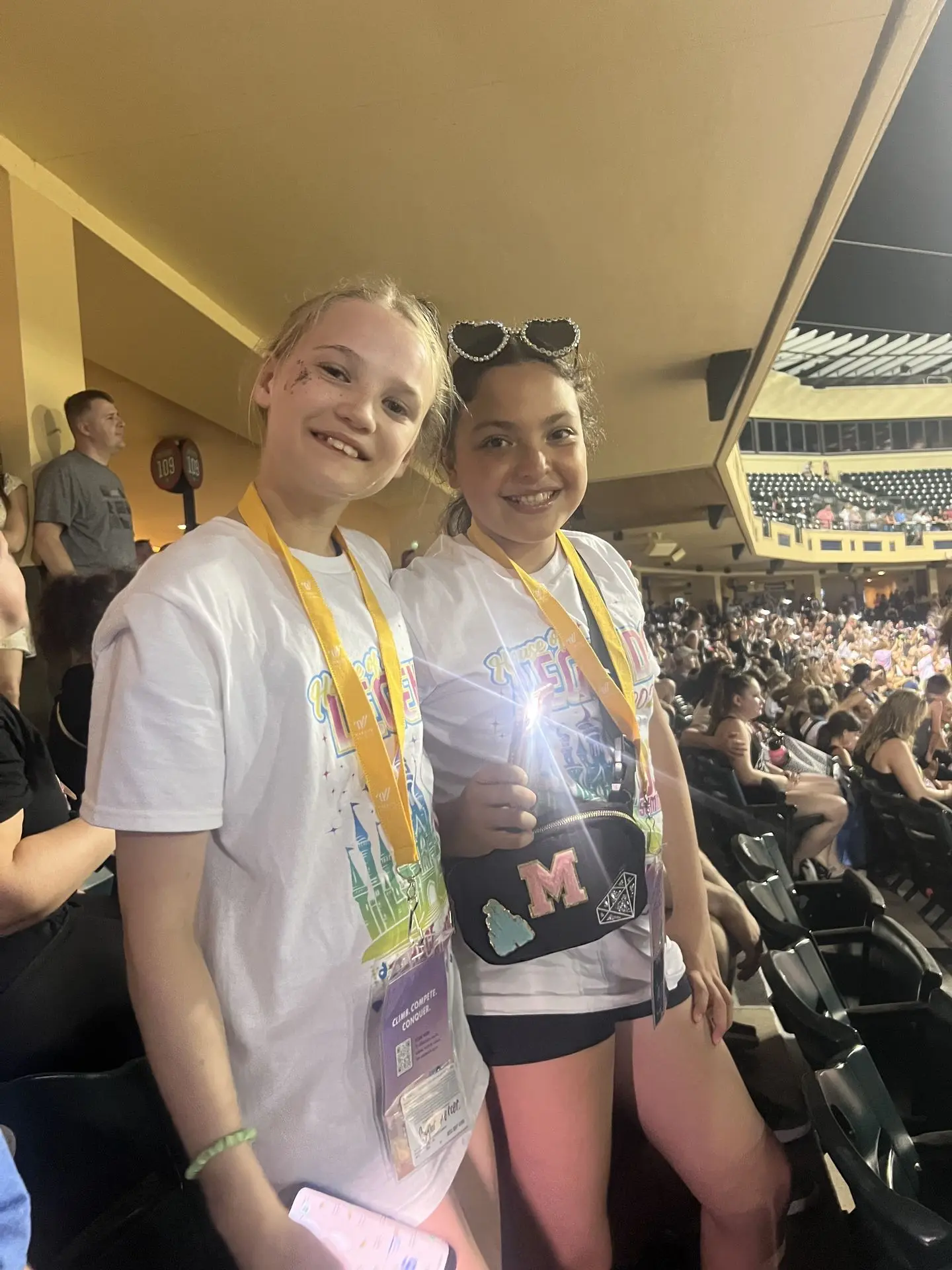 two cheerleaders at The Stadium during Reveals at the D2 Summit Championship