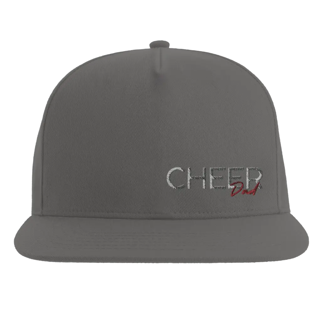 Embroidered Flat Bill Cheer Dad Cap – Premium Snapback Hat for Cheer Dads