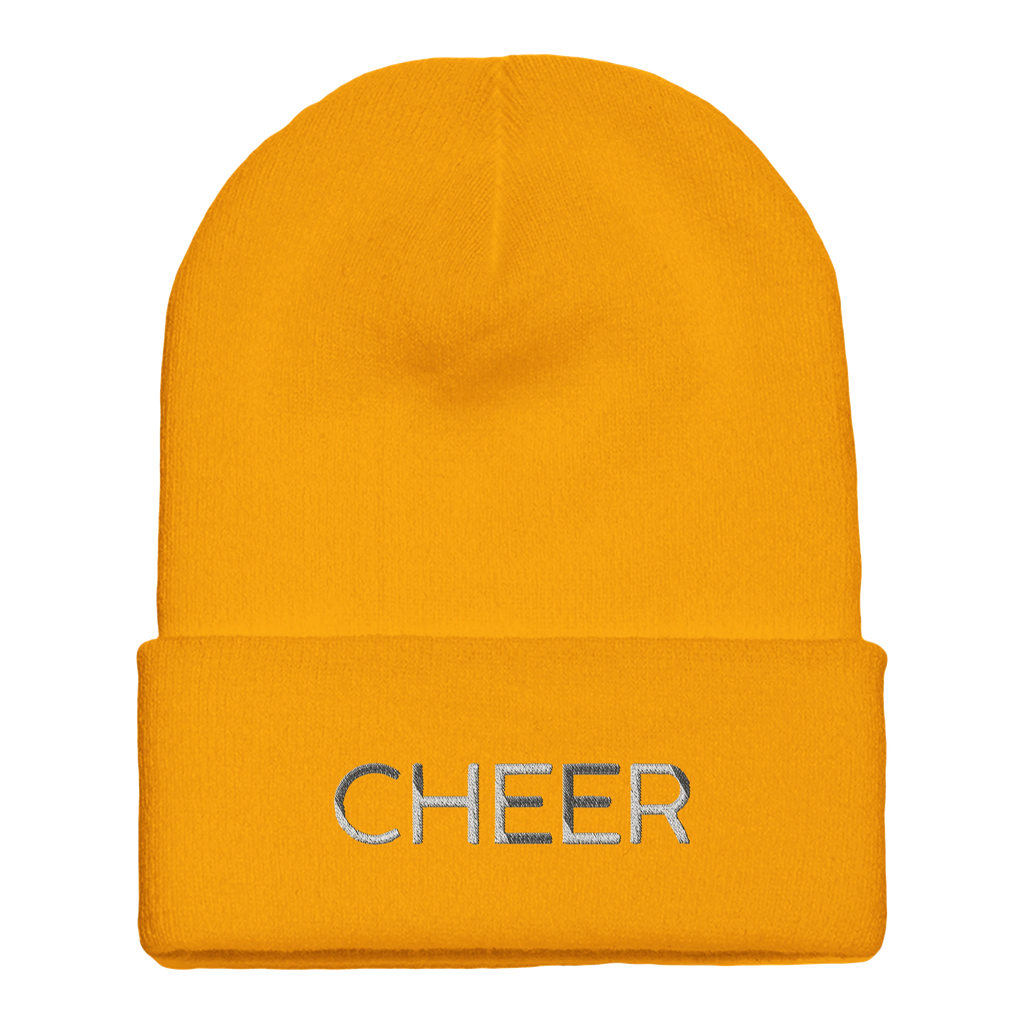 Embroidered Cheer Beanie – Cozy Cuffed Beanie for Cheer Moms & Fans