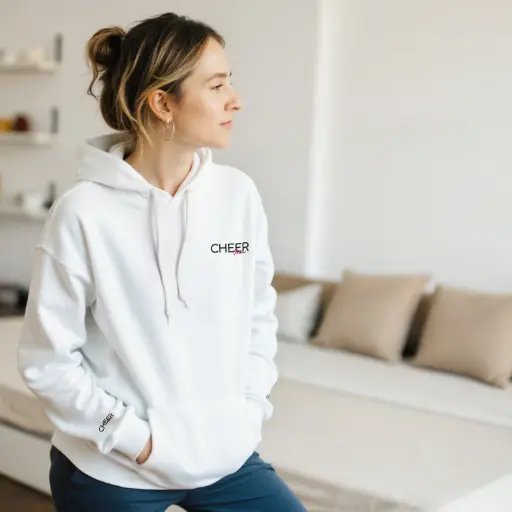 Cheer Mom Pullover Hoodie – Cozy Heavy Blend Sweatshirt for Comp, Game Days, & Travel Weekends