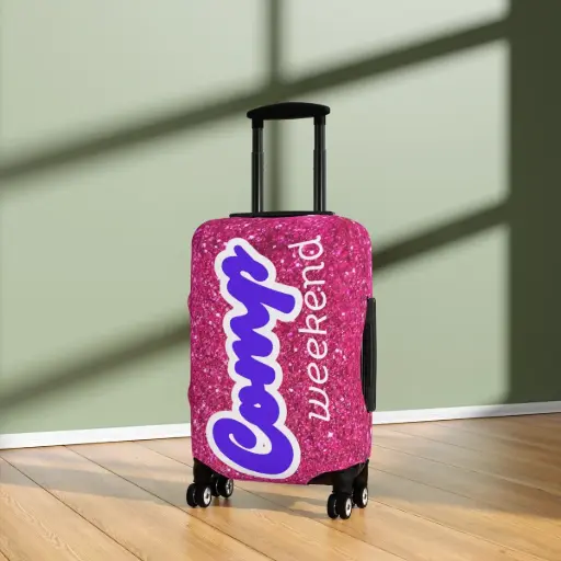Glitter Luggage Cover – Sparkle Print Cheer Travel Essential for Competition Weekends